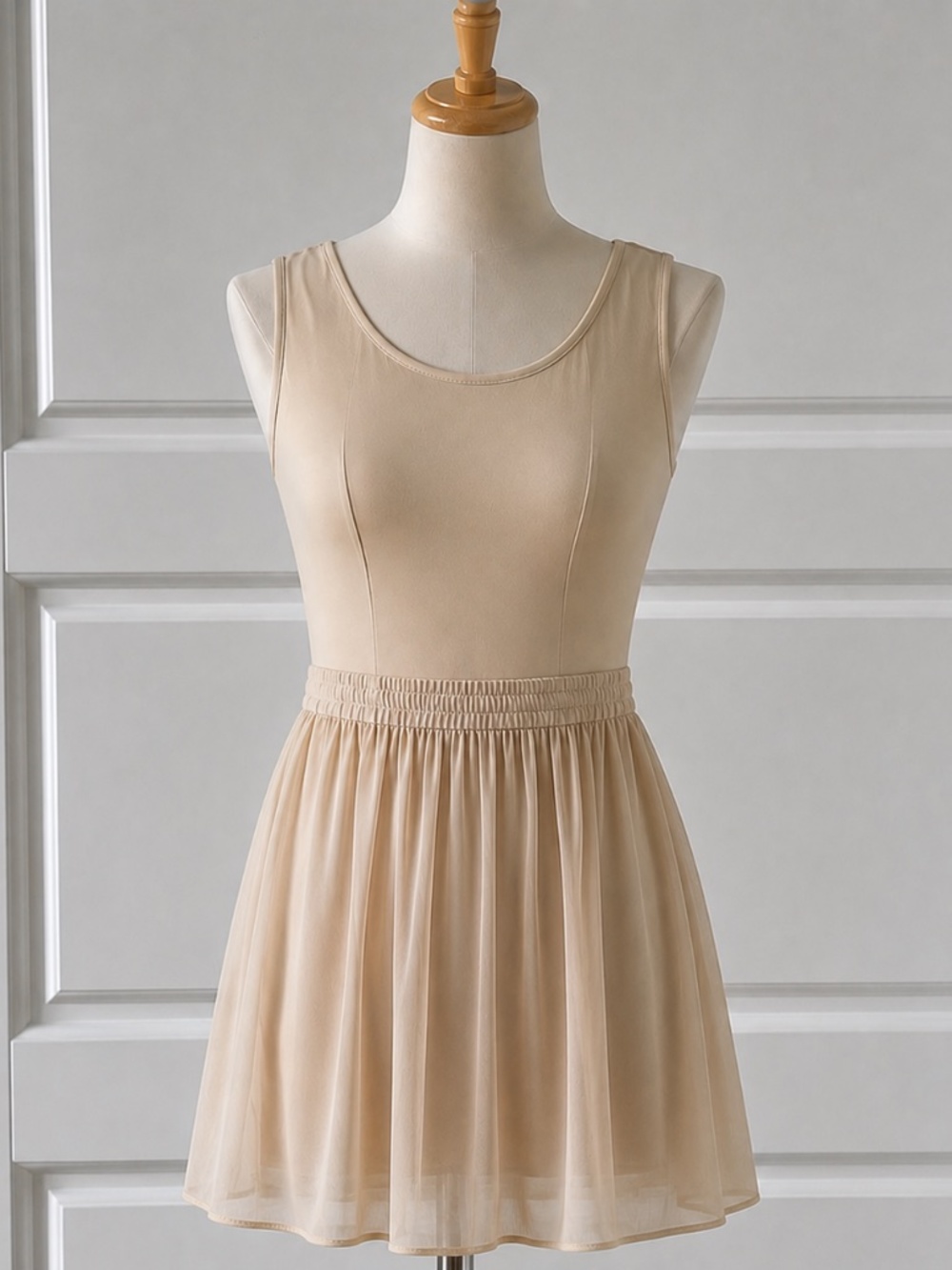 American Apparel Cream coloured silky summer dress